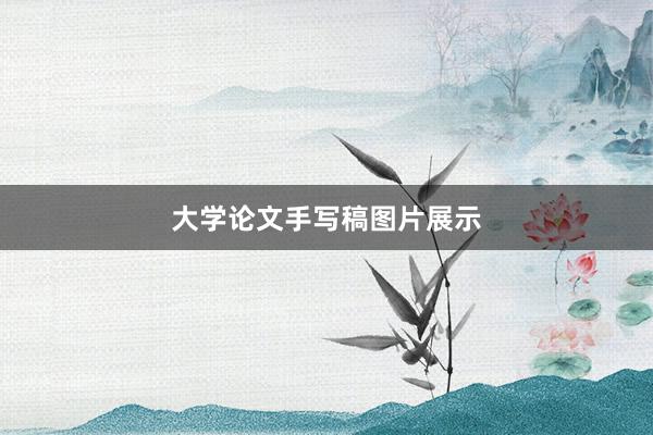大学论文手写稿图片展示